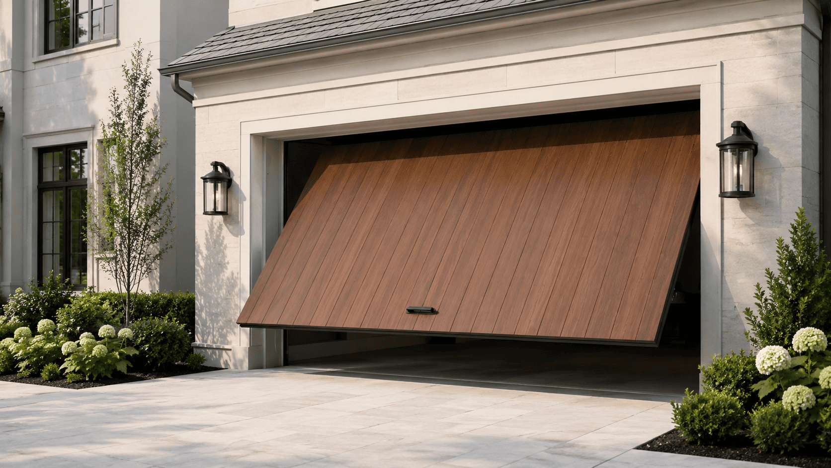 Garage door repair in progress — Flemington